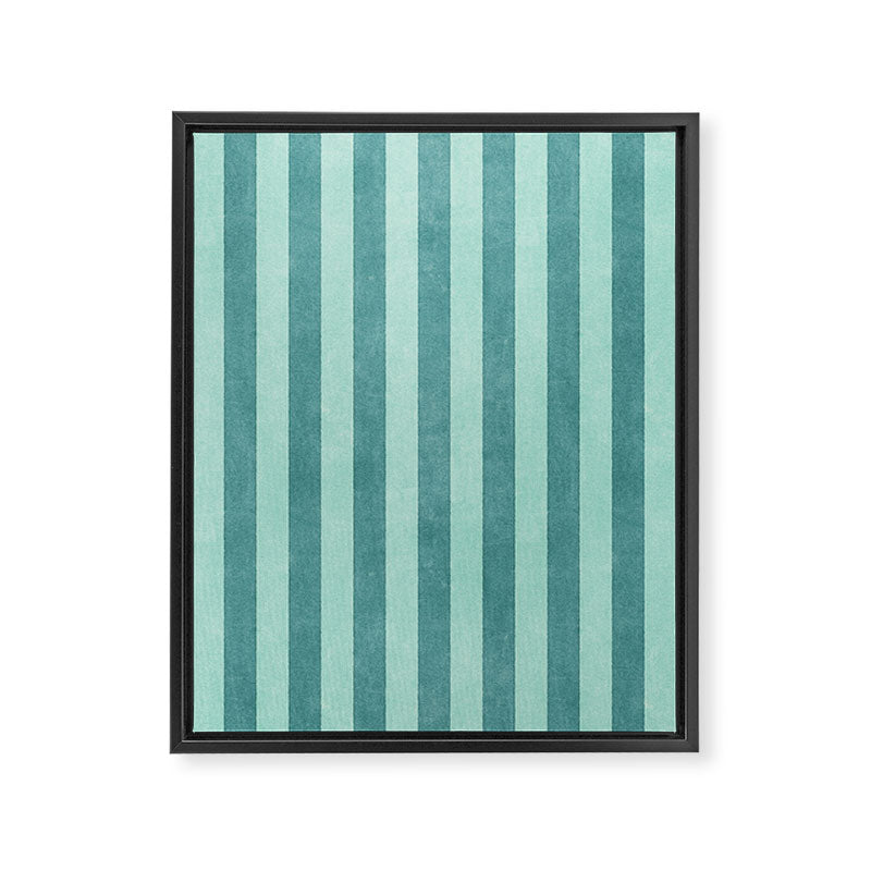 STRIPES - 004 - teal Framed Canvas Print Gallery Image 6