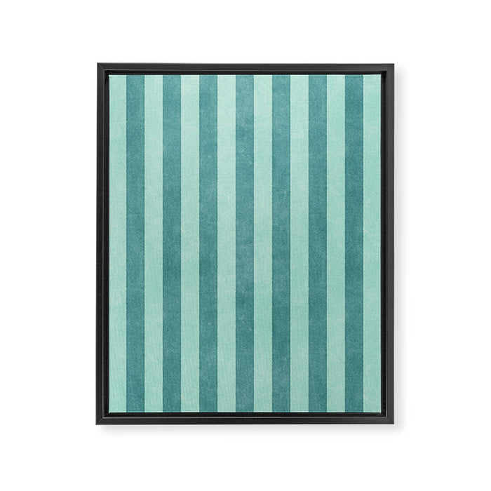 STRIPES - 004 - teal Framed Canvas Print Gallery Image 1