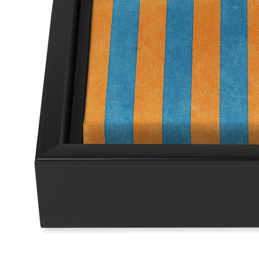 STRIPES - 005 - blue and orange Framed Canvas Print Gallery Image 3