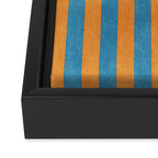 STRIPES - 005 - blue and orange Framed Canvas Print Gallery Image 3