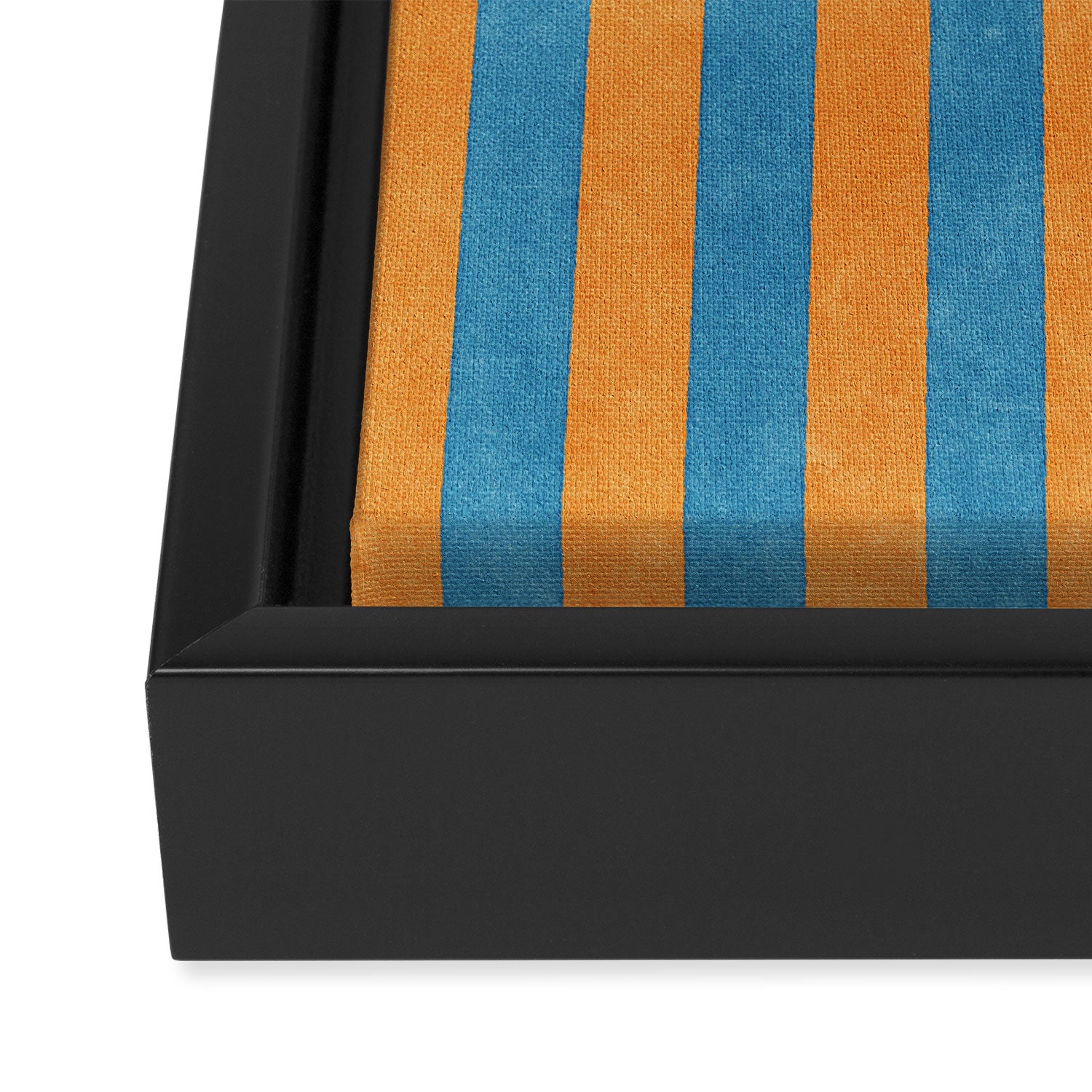STRIPES - 005 - blue and orange Framed Canvas Print Gallery Image 3