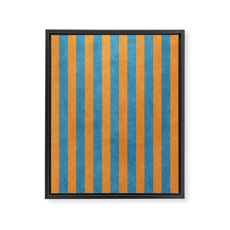 STRIPES - 005 - blue and orange Framed Canvas Print Gallery Image 6