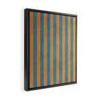 STRIPES - 005 - blue and orange Framed Canvas Print Gallery Image 2