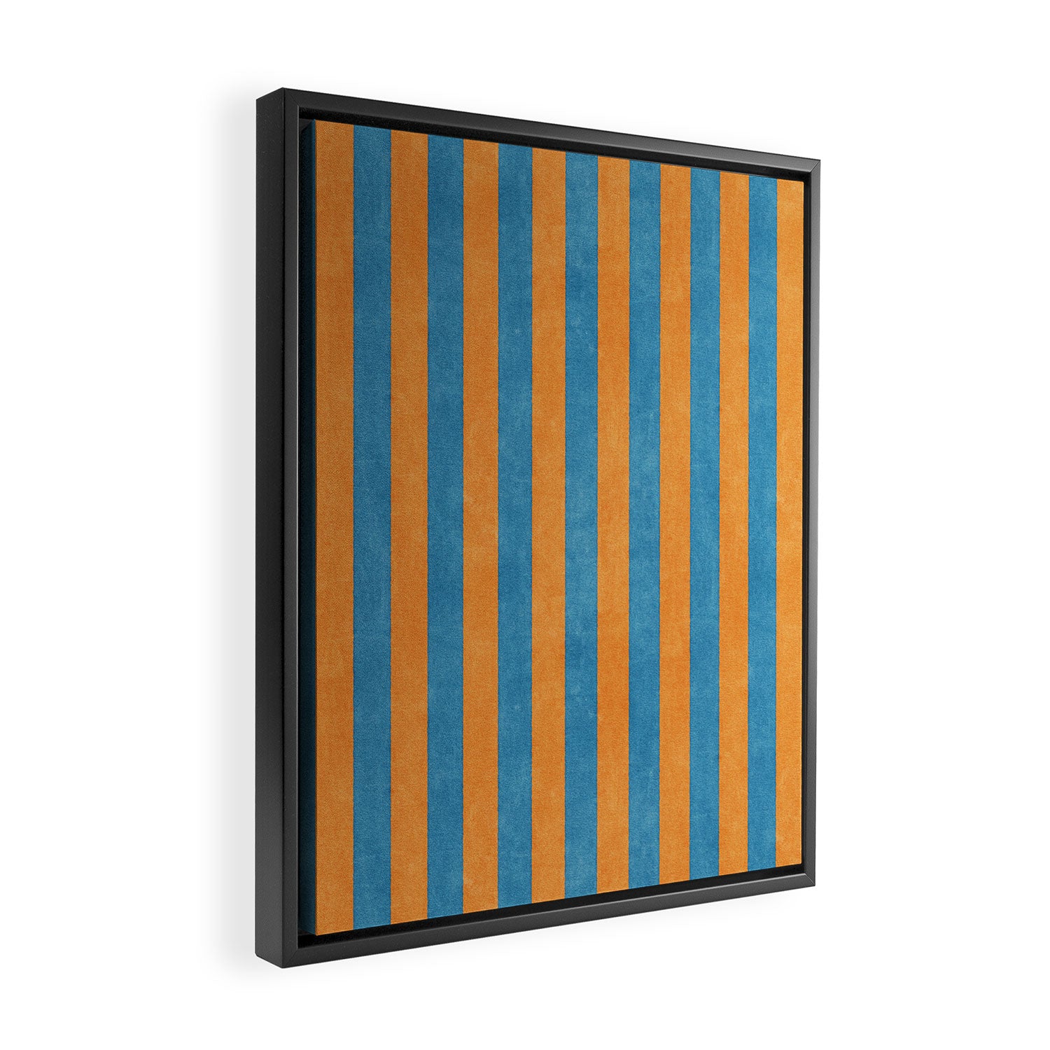STRIPES - 005 - blue and orange Framed Canvas Print Gallery Image 2