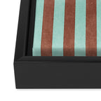 STRIPES - 005 - brown and teal Framed Canvas Print Gallery Image 3