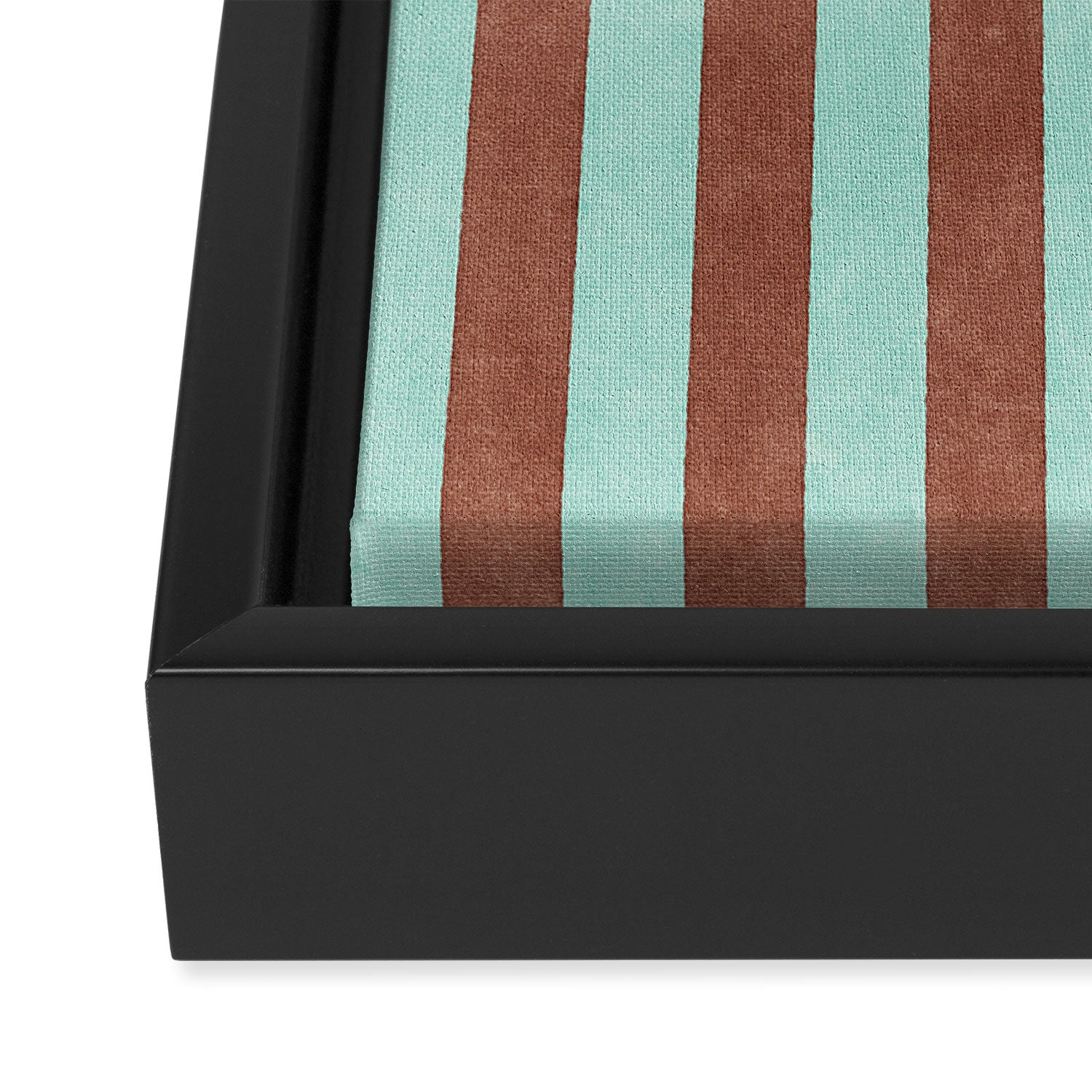 STRIPES - 005 - brown and teal Framed Canvas Print Gallery Image 3