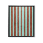 STRIPES - 005 - brown and teal Framed Canvas Print Gallery Image 6