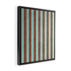 STRIPES - 005 - brown and teal Framed Canvas Print Gallery Image 2