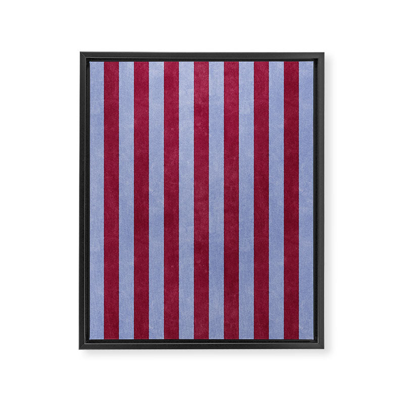 STRIPES - 005 - maroon and blue Framed Canvas Print Gallery Image 6