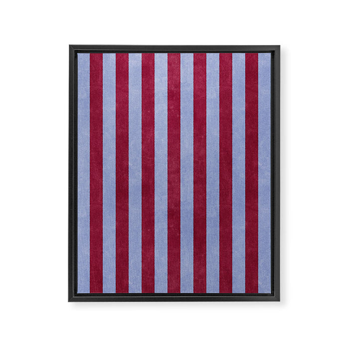 STRIPES - 005 - maroon and blue Framed Canvas Print Gallery Image 1