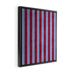 STRIPES - 005 - maroon and blue Framed Canvas Print Gallery Image 2