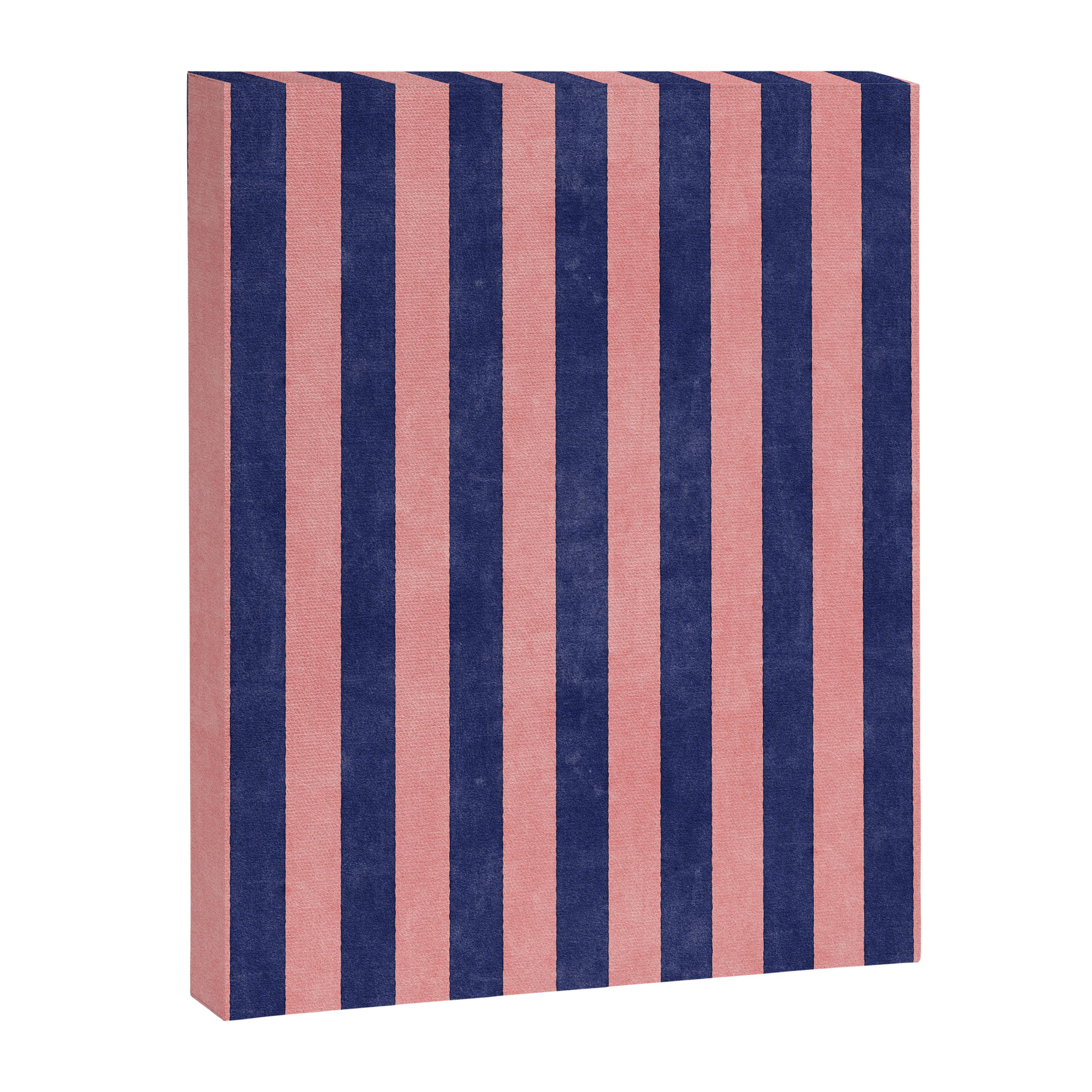 STRIPES - 005 - navy blue and pink Canvas Print Gallery Image 6