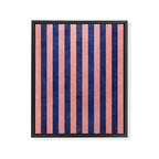 STRIPES - 005 - navy blue and pink Framed Canvas Print Gallery Image 6