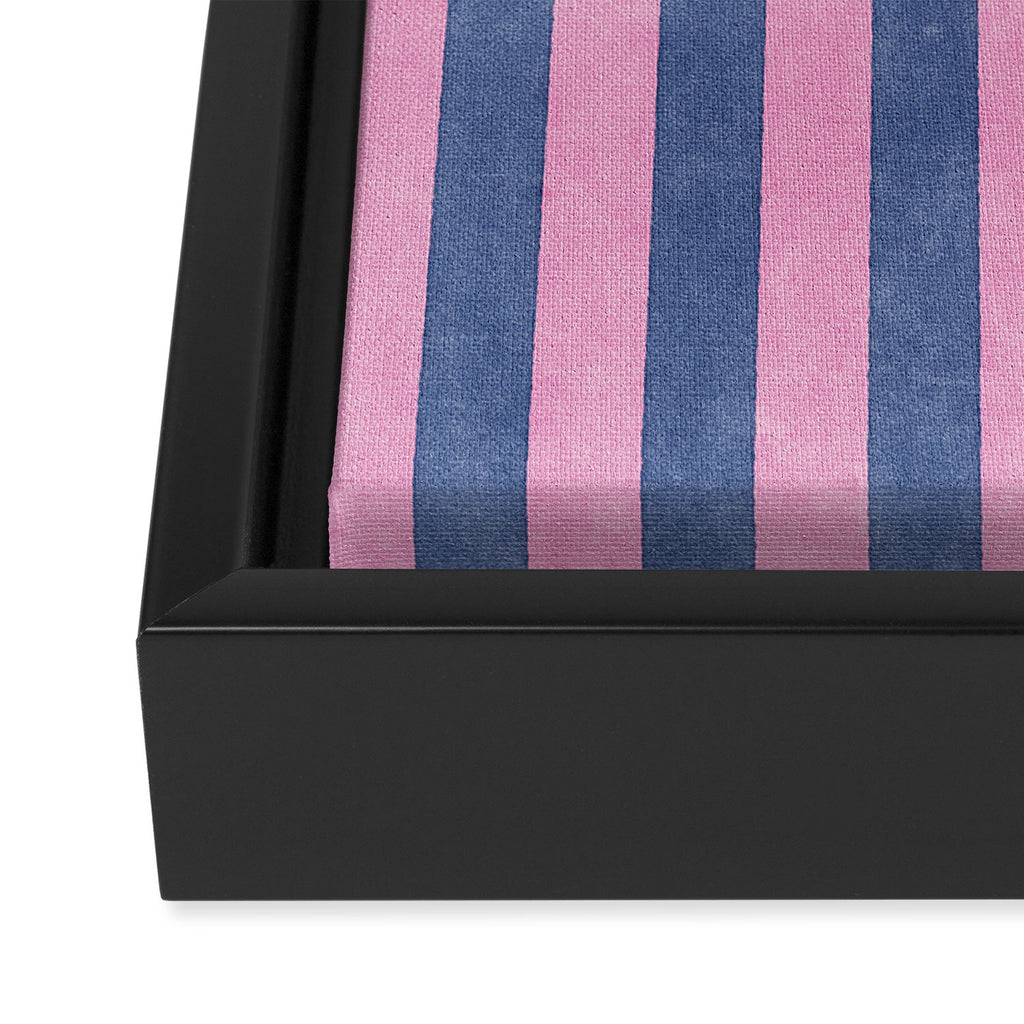 STRIPES - 005 - pink and blue Framed Canvas Print Gallery Image 3