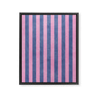 STRIPES - 005 - pink and blue Framed Canvas Print Gallery Image 6