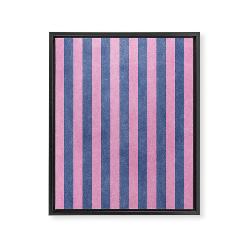 STRIPES - 005 - pink and blue Framed Canvas Print Gallery Image 6