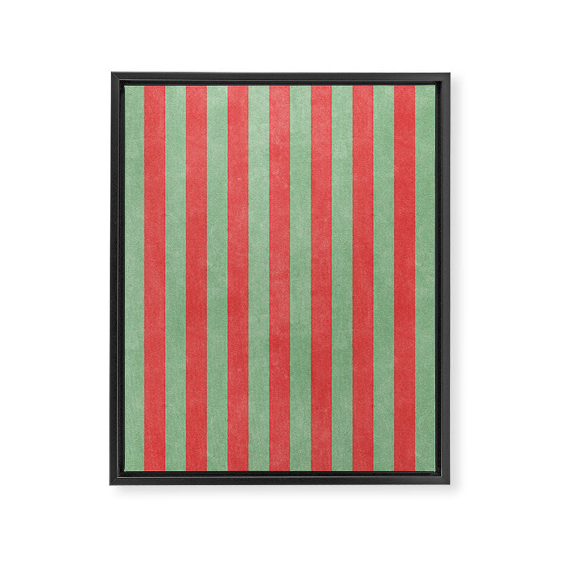 STRIPES - 005 - red and green Framed Canvas Print Gallery Image 6