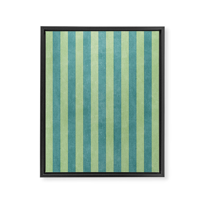 STRIPES - 005 - teal and green Framed Canvas Print Gallery Image 1