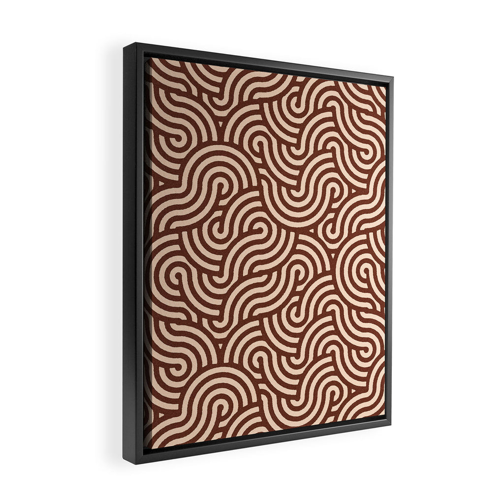 SWIRL Cacao and Almond Framed Canvas Print Gallery Image 2