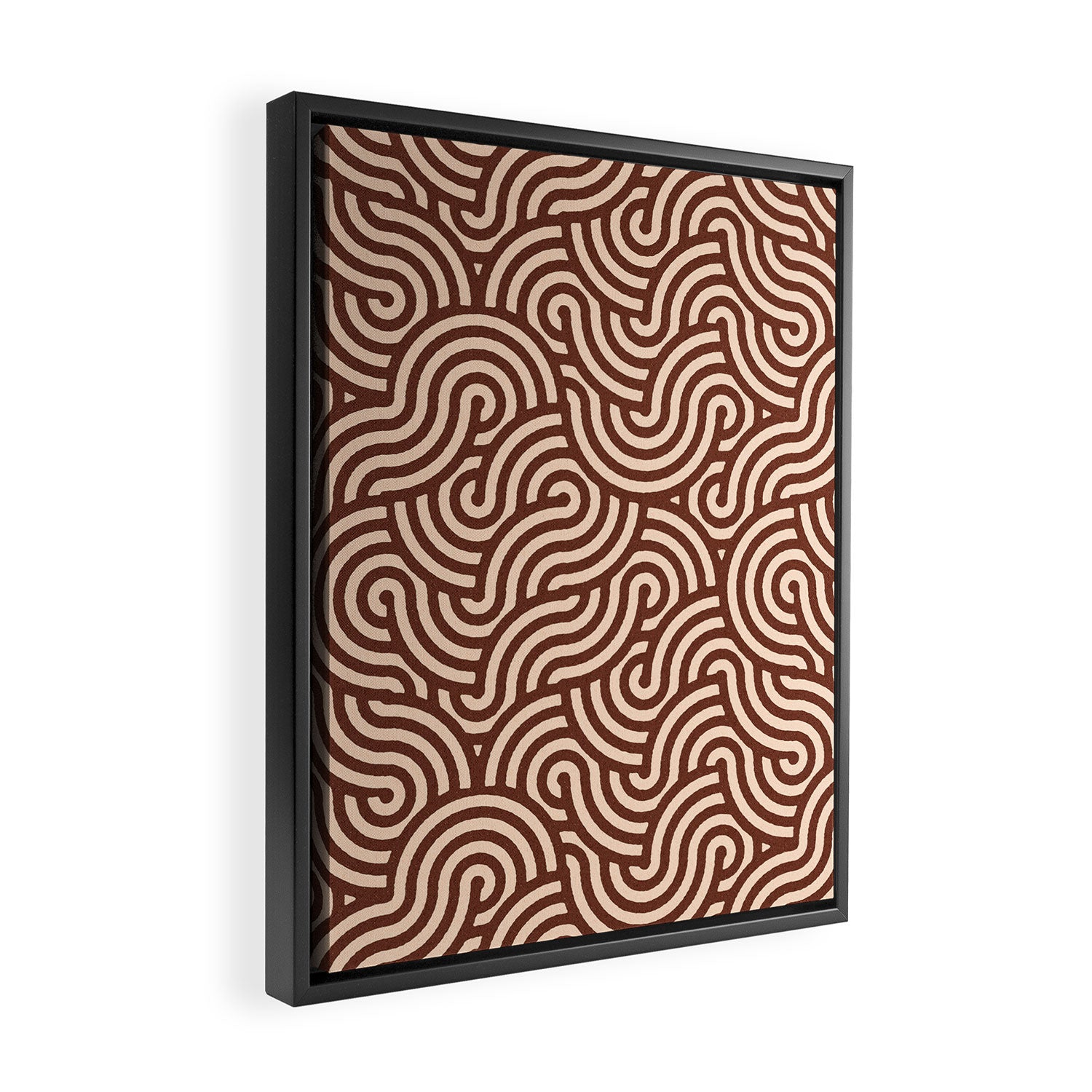 SWIRL Cacao and Almond Framed Canvas Print Gallery Image 2
