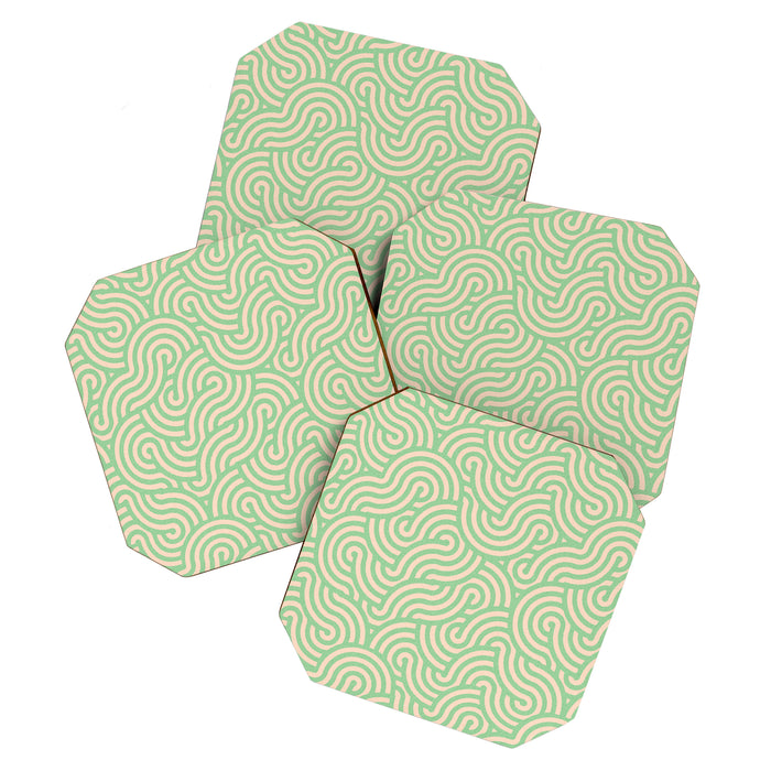 SWIRL Lime and Almond Coaster Gallery Image 1