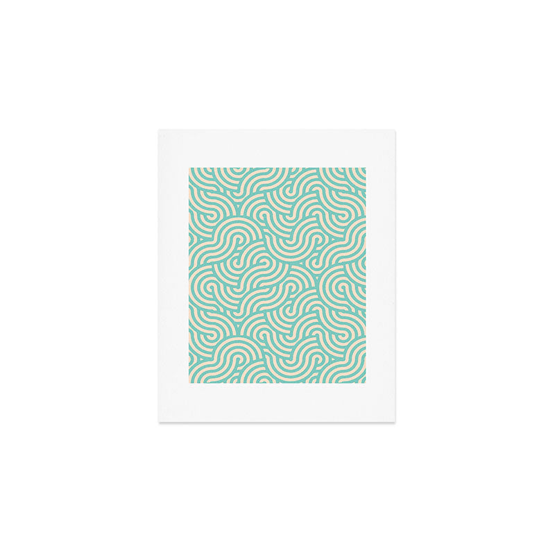SWIRL Mint and Oat Art Print Gallery Image 1