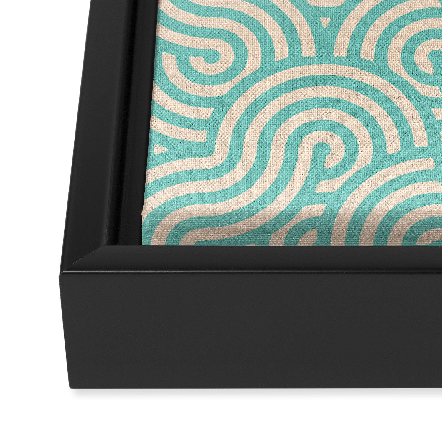 SWIRL Mint and Oat Framed Canvas Print Gallery Image 3