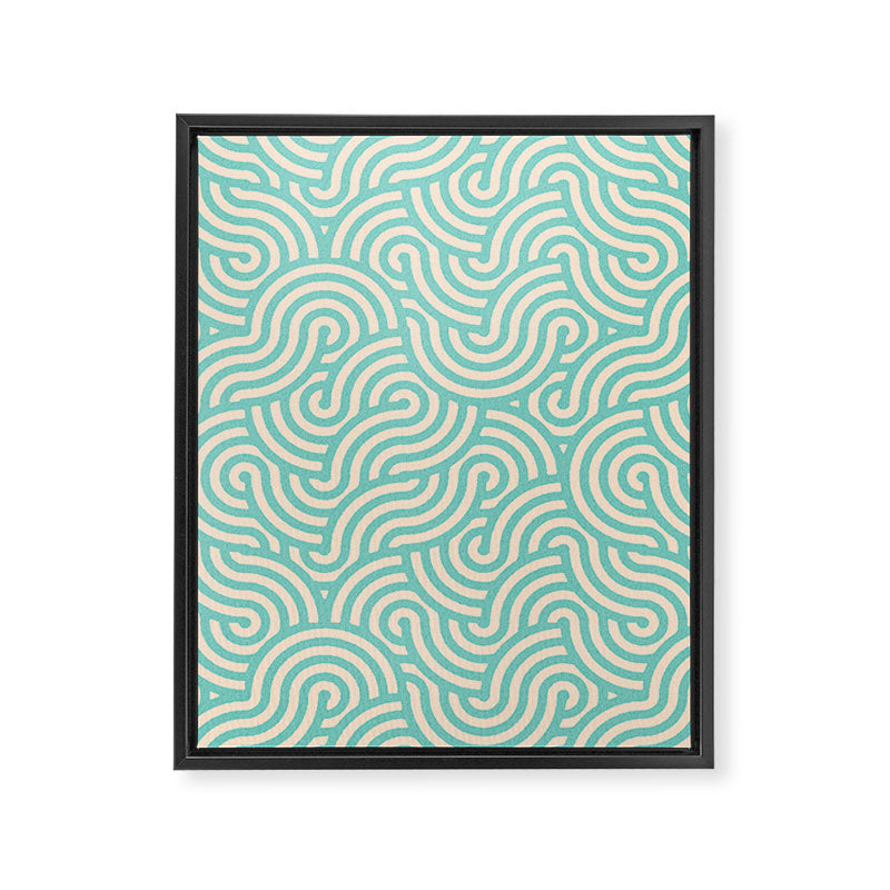 SWIRL Mint and Oat Framed Canvas Print Gallery Image 8