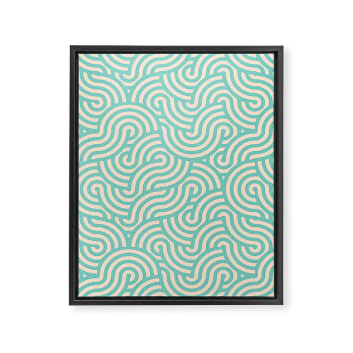 SWIRL Mint and Oat Framed Canvas Print Gallery Image 1