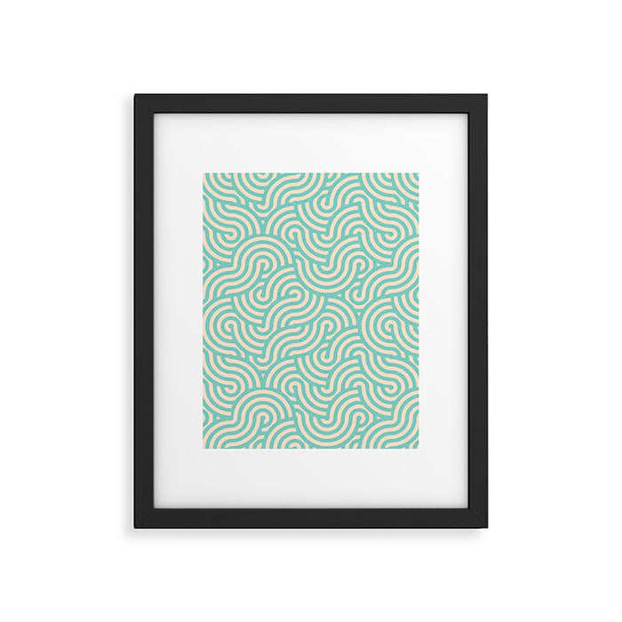 SWIRL Mint and Oat Framed Art Print Gallery Image 1