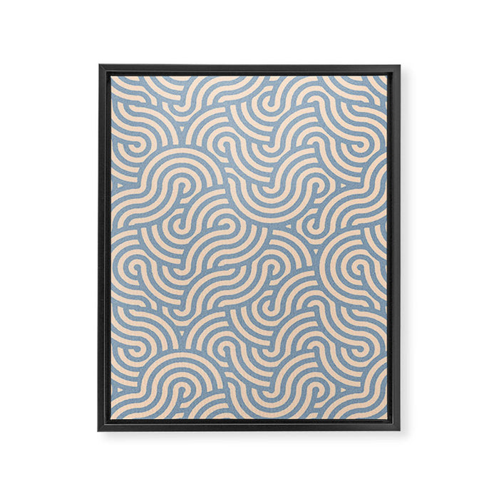 SWIRL - Stone and Almond Framed Canvas Print Gallery Image 1
