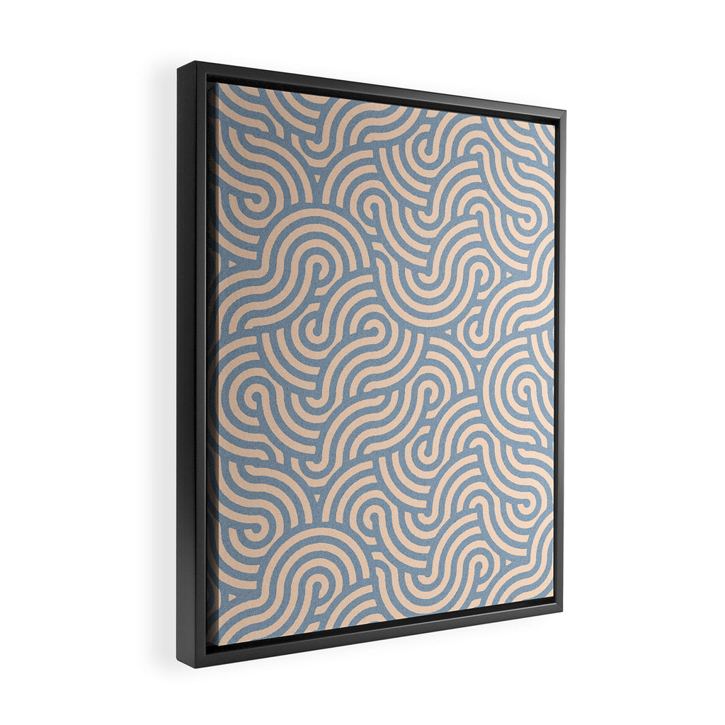 SWIRL - Stone and Almond Framed Canvas Print Gallery Image 2