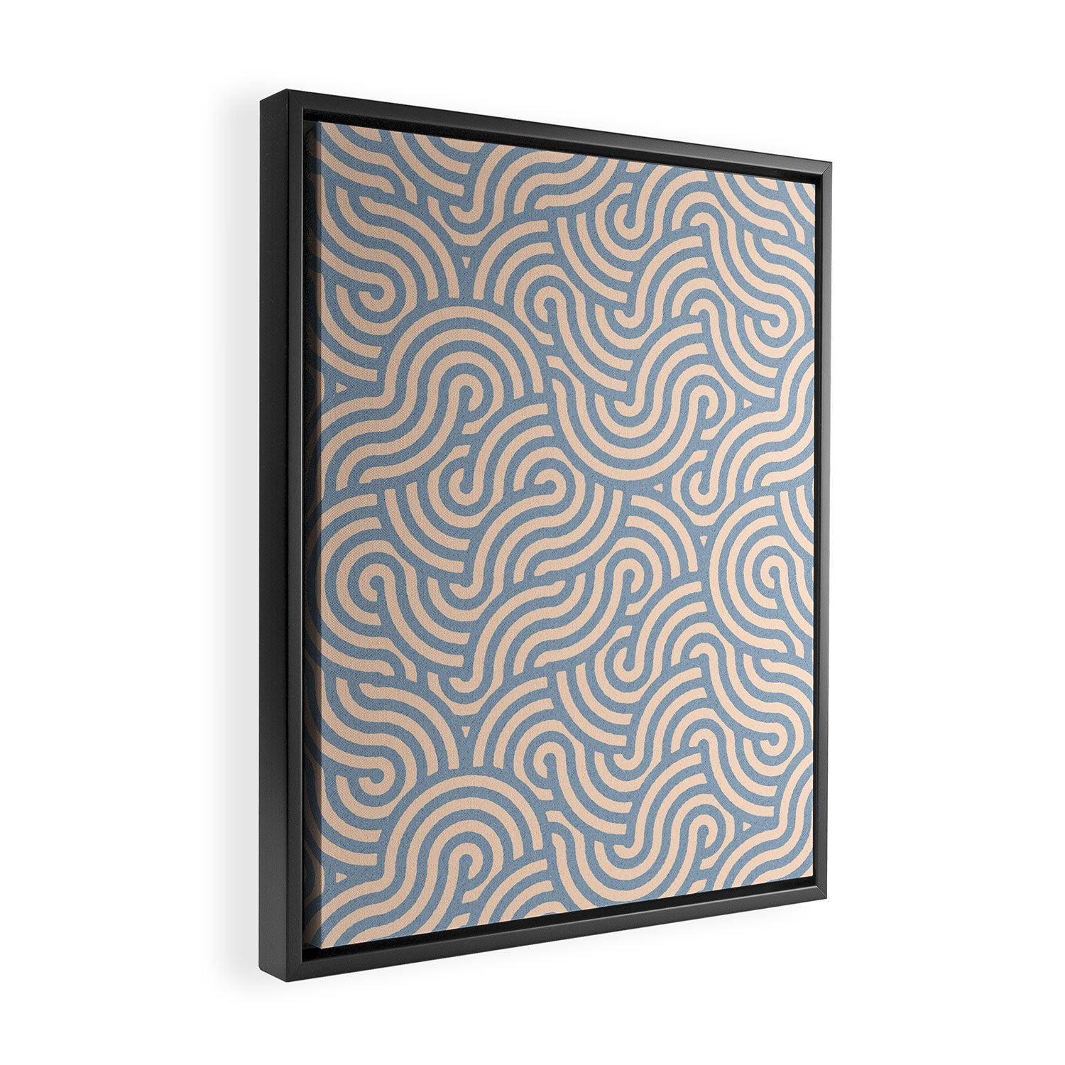 SWIRL - Stone and Almond Framed Canvas Print Gallery Image 2