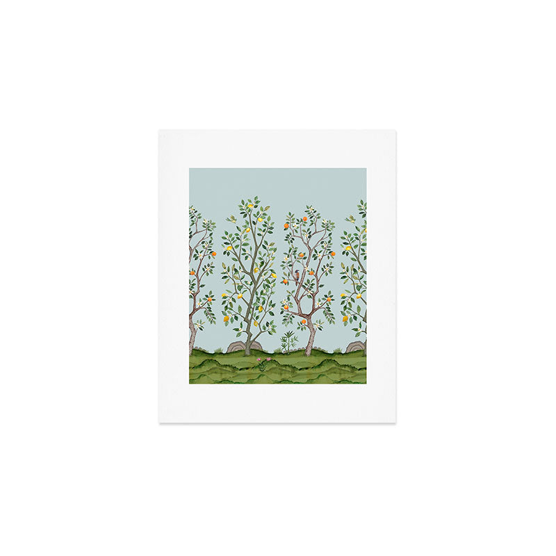 Chinoiserie Citrus Grove Mural Multicolor Art Print Gallery Image 1