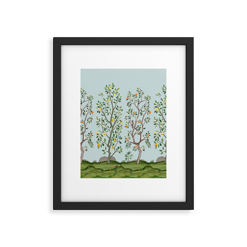 Chinoiserie Citrus Grove Mural Multicolor Framed Art Print Gallery Image 5