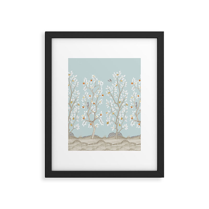 Citrus Grove Mural in Mist Framed Art Print Gallery Image 5