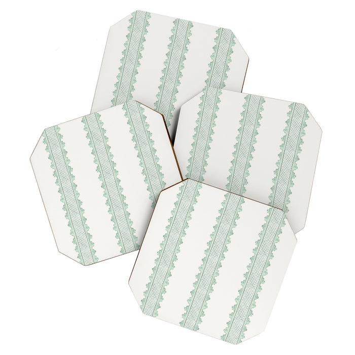 Clarabelle Stripe I Emerald Coaster Gallery Image 1