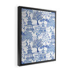 Pagoda Forest Blue and White Framed Canvas Print Gallery Image 2