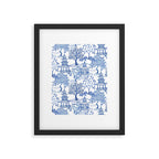 Pagoda Forest Blue and White Framed Art Print Gallery Image 6