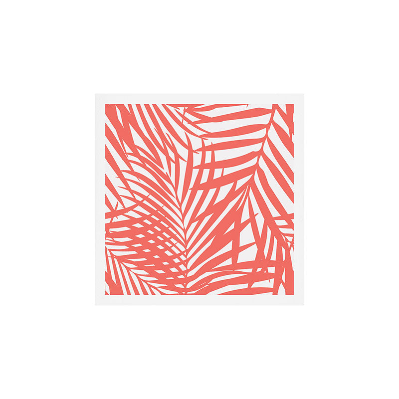 Palm Fronds in Living Coral Art Print Gallery Image 1