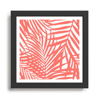 Palm Fronds in Living Coral Framed Art Print Gallery Image 1