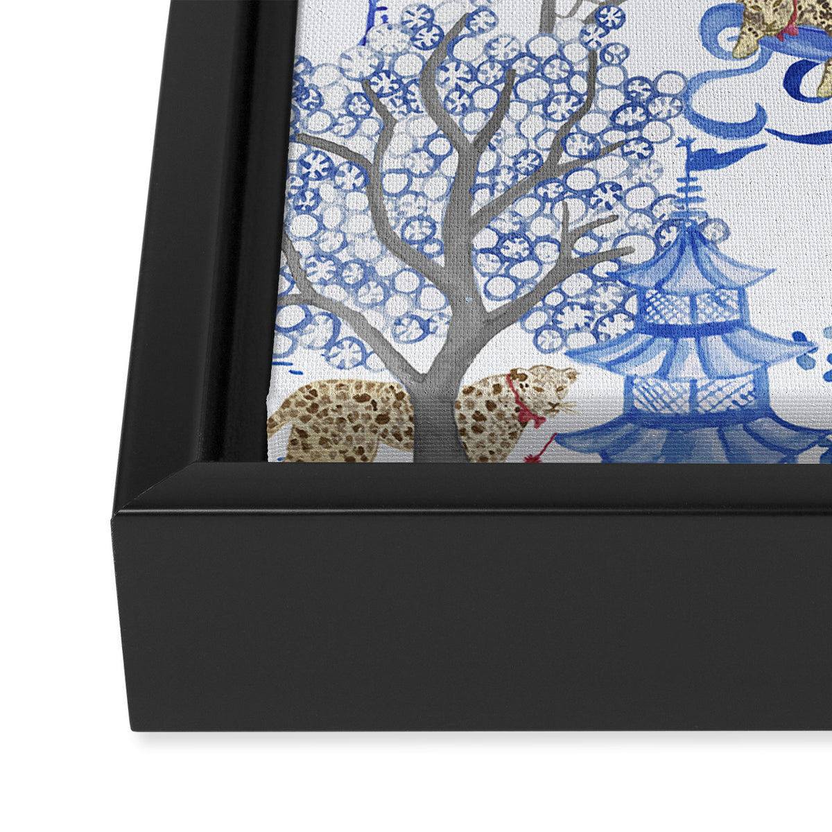Party Leopards in the Pagoda Forest Framed Canvas Print Gallery Image 3
