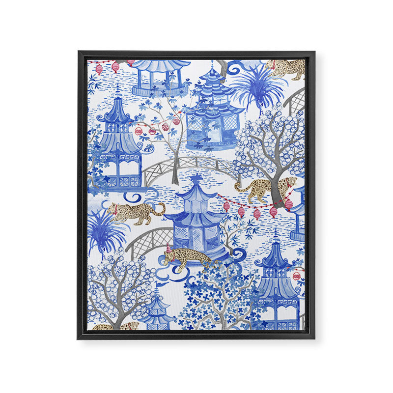 Party Leopards in the Pagoda Forest Framed Canvas Print Gallery Image 8