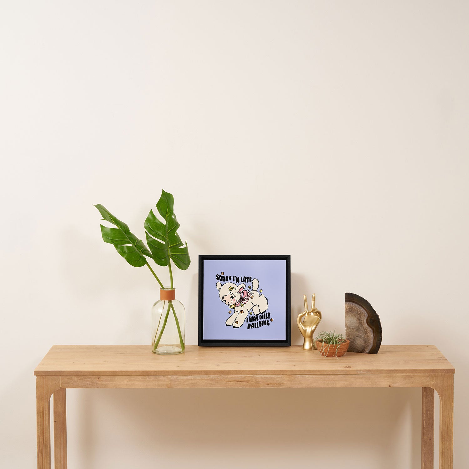 Sorry I'm Late Framed Canvas Print Gallery Image 3