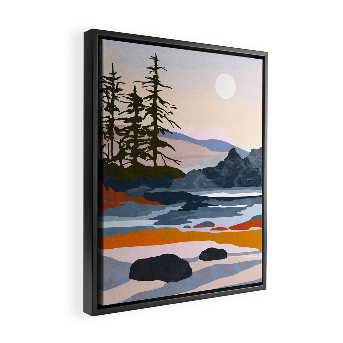 valley moon Framed Canvas Print Gallery Image 2