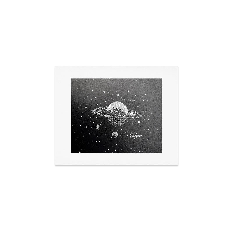 "Saturn's Moons" Outer Space Original Art, Planets, Galaxy Wall Decor Art Print Gallery Image 1