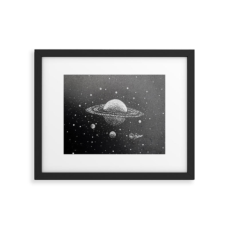 "Saturn's Moons" Outer Space Original Art, Planets, Galaxy Wall Decor Framed Art Print Gallery Image 5
