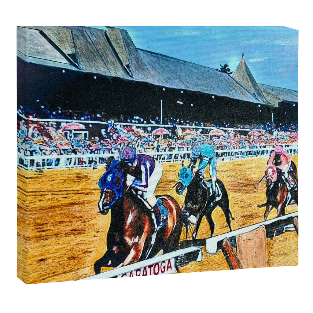 TRIFECTA - Saratoga Springs - Original Art- Horse Racing Canvas Print Gallery Image 3
