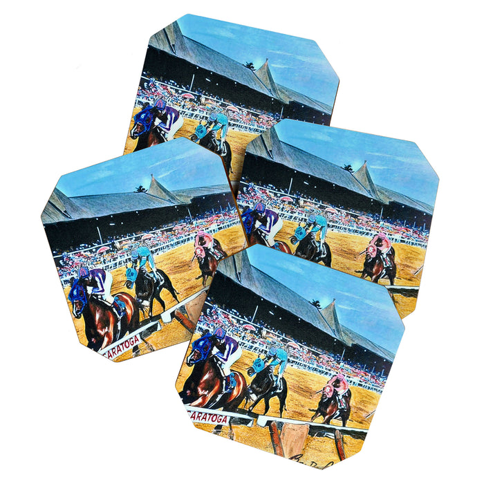 TRIFECTA - Saratoga Springs - Original Art- Horse Racing Coaster Gallery Image 1