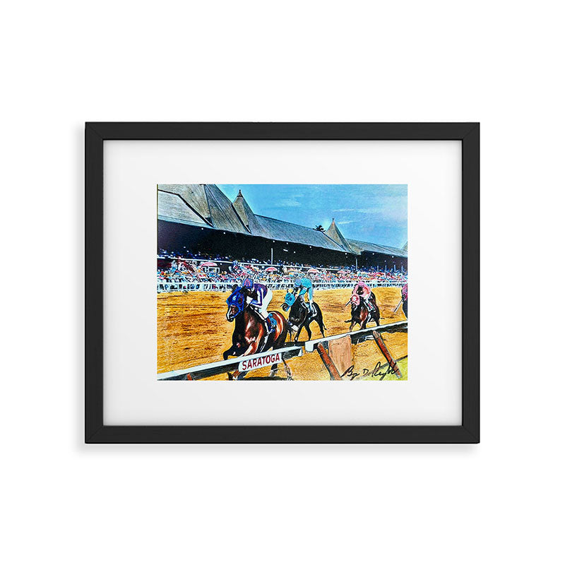 Trifecta - Saratoga Springs - Original Art- Horse Racing Framed Art Print